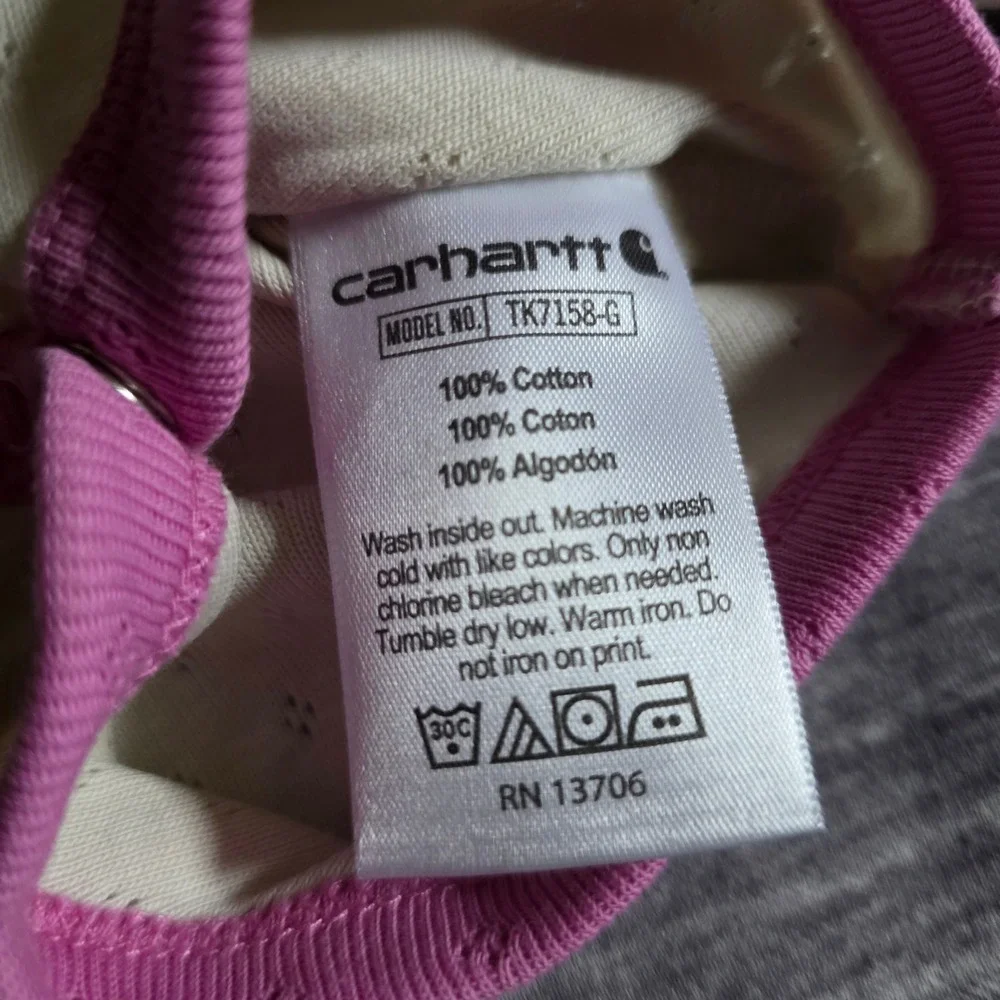 Carhartt Baby Girl Pink Truck Pointelle Long Sleeve Bodysuit TK7158-G 6M